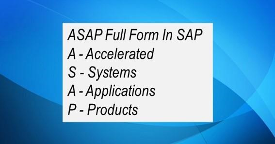 ASAP Full Form In SAP