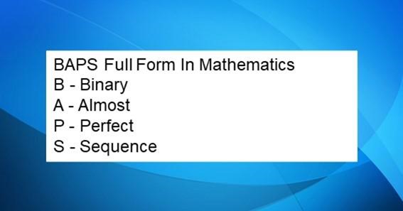 BAPS Full Form In Mathematics 