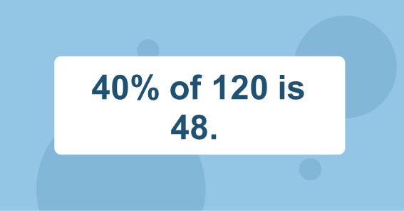 What is 40 of 120? Find 40 Percent of 120 (40% of 120)