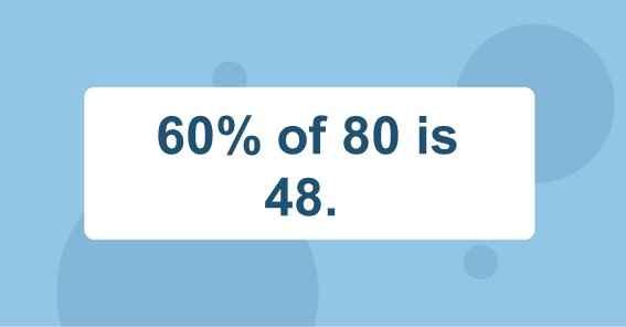 60% of 80 is 48. 